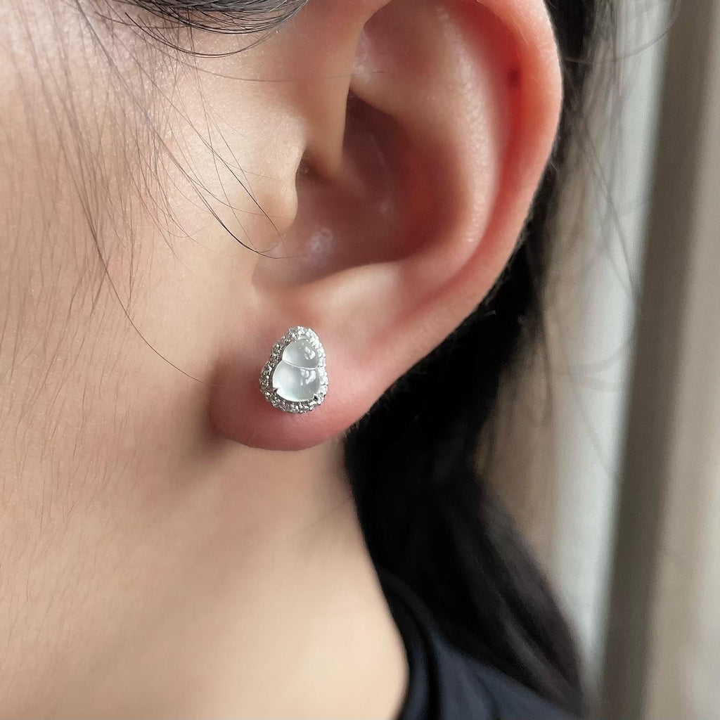 18k金镶冰种起光葫芦耳饰（yc723381）