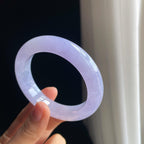 糯冰种紫罗兰翡翠平安镯（54.6mm)（yc349447）