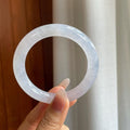 冰种淡椿底翡翠圆条手镯（55.8mm）（yc310745）