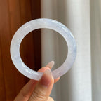 冰种淡椿底翡翠圆条手镯（55.8mm）（yc310745）