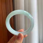 糯冰淡底色翡翠平安镯（53.5mm）（yc279361）