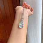 18k金镶冰玻种飘花翡翠豆子（yc249131）