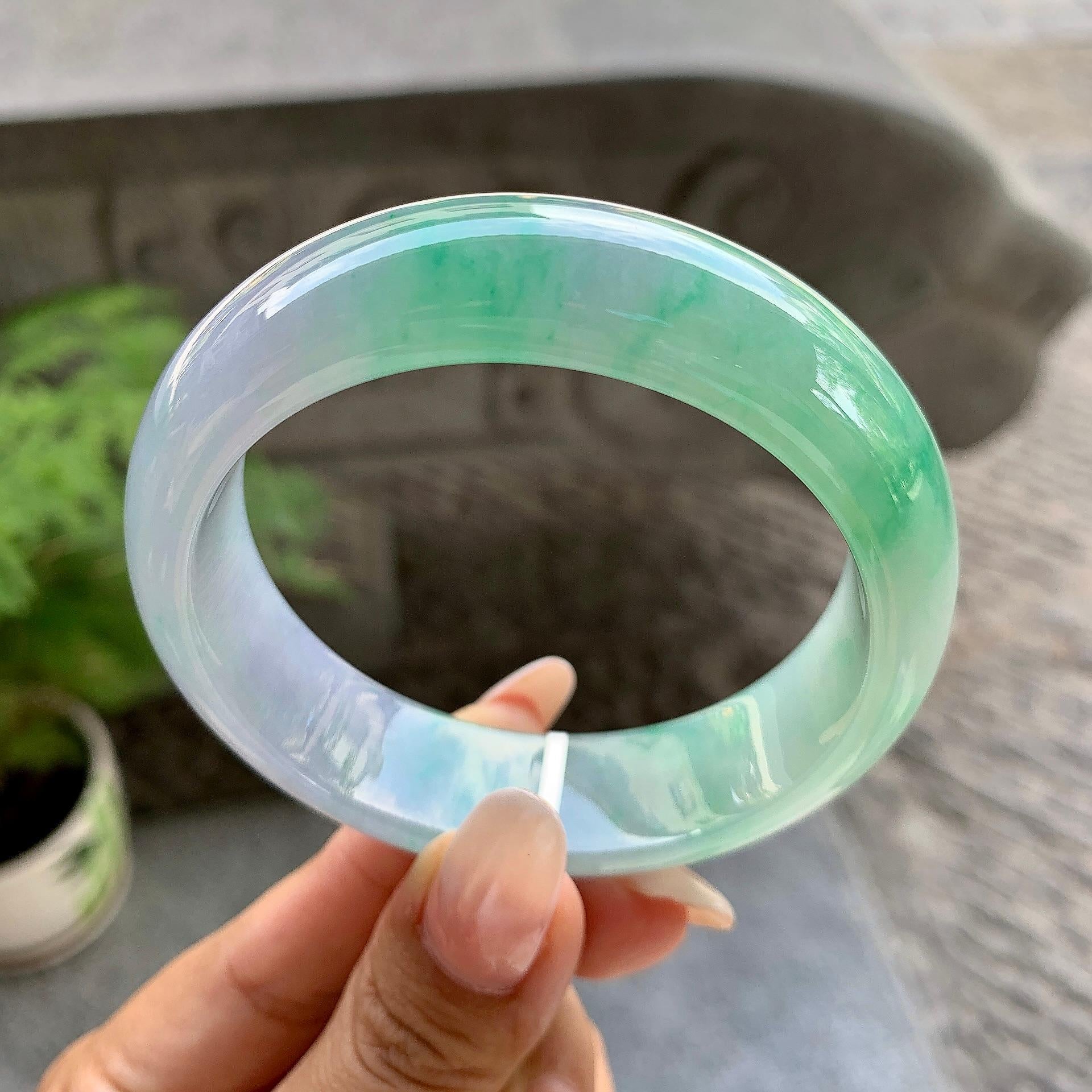 细糯种春彩宽版轮胎手镯（56.6mm）（yc195349）