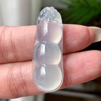 冰种无色福豆吊坠  天然缅甸A货翡翠（yc430631）