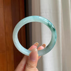 糯冰飘花翡翠平安镯（57.3mm)（yc416963）