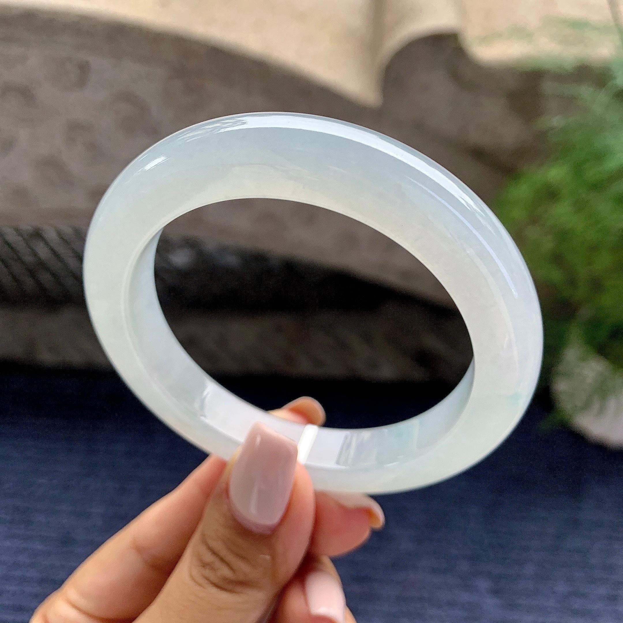 糯冰种飘花平安镯（56.6mm）（yc229259）
