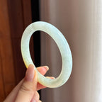 糯冰黄翡圆条手镯 55圈 天然缅甸A货翡翠（yc440037）