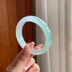 糯冰半山半水翡翠平安镯（55.5mm)（yc414433）