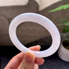 糯化无色翡翠圆条手镯（54.8mm）（TF06240001）