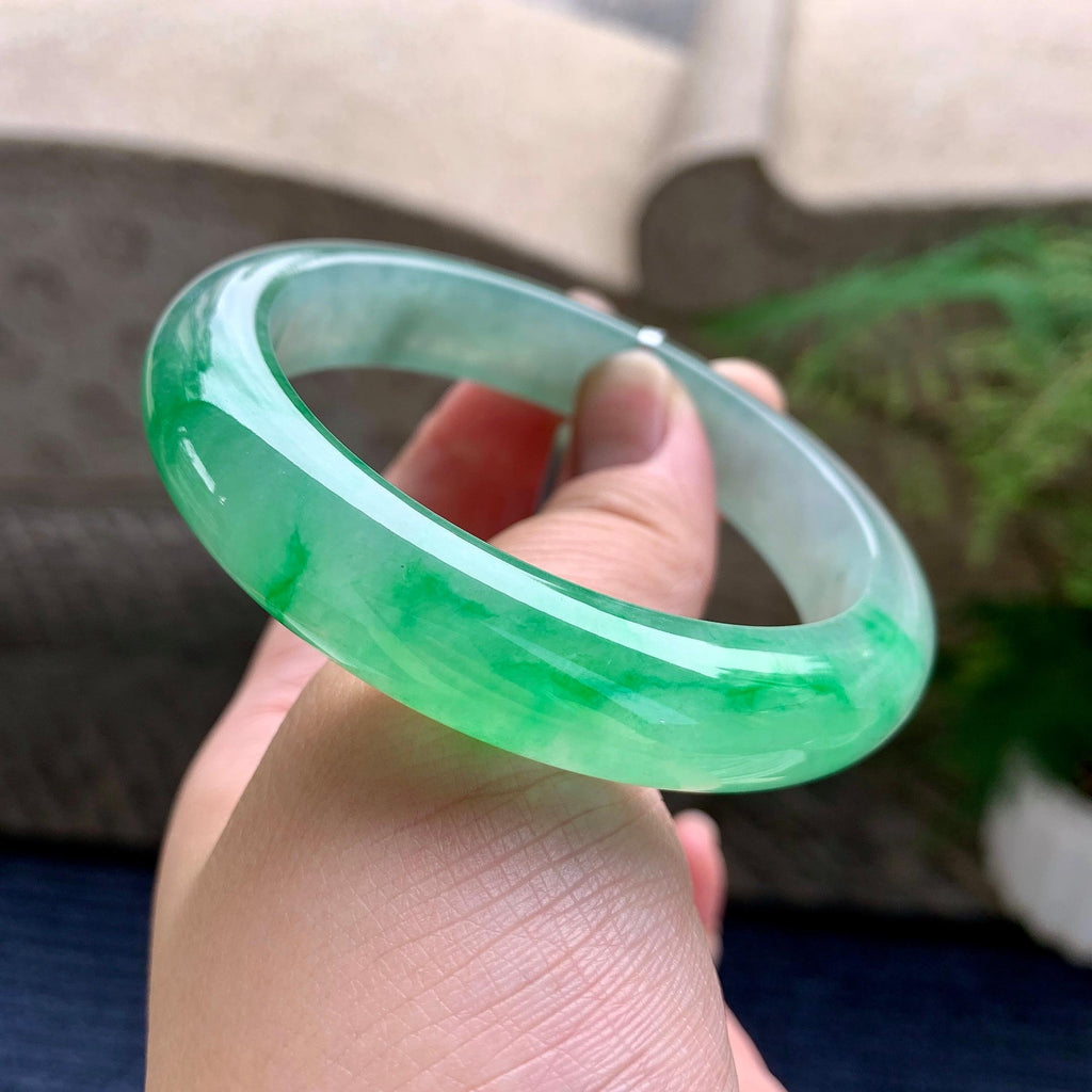 糯冰种飘阳绿平安镯（57.3mm）（yc233920）