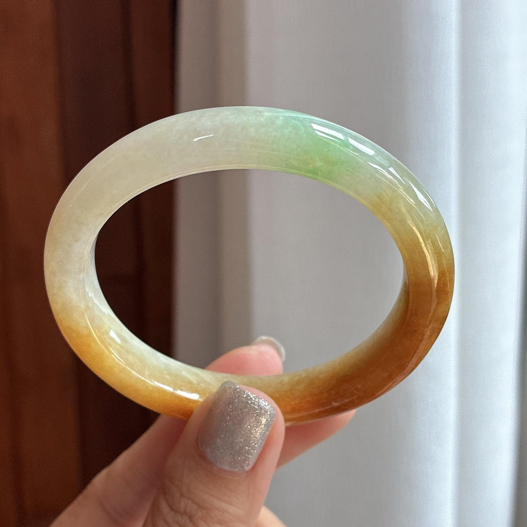 糯冰黄翡特色贵妃镯 56圈（yc747976）