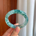 冰种飘花翡翠平安镯（54.5mm）（yc400154）