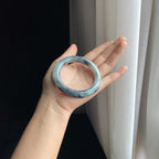 糯冰乌鸡翡翠圆条手镯（56.5mm）（yc403469）