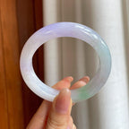 糯冰春带彩翡翠平安镯（54.8mm)（yc362695）