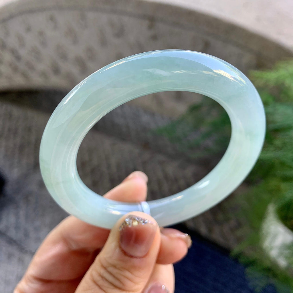 细糯种淡晴底圆条手镯（53.3mm）（yc274588）