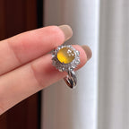 Nhẫn vàng 18k gắn đá hoàng phỉ băng chủng Ngọc phỉ thiên nhiên Myanmar loại A (yc450194)