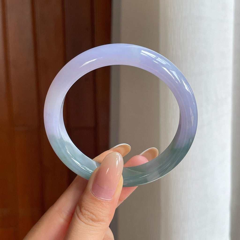 糯冰紫罗兰特色翡翠平安镯（56.4mm)（yc415329）
