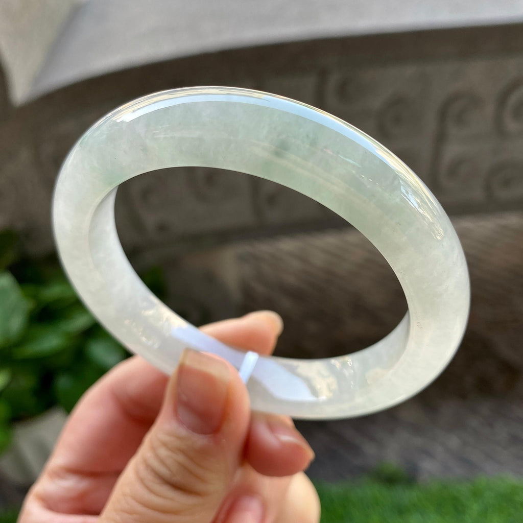 糯冰种飘花平安镯（57.3mm）（yc304784）