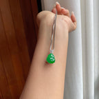 18k金钻镶糯冰满绿翡翠葫芦（yc261418）