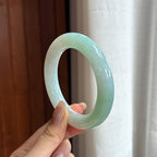 细糯种晴底洒金圆条手镯 56圈 天然缅甸A货翡翠（yc455835）