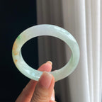 糯冰带色洒金特色翡翠平安镯（54mm)（yc397119）