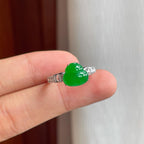 18k金镶冰种满绿翡翠葫芦戒指（yc249132）