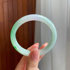 糯冰飘花翡翠平安镯（56mm)（yc323899）