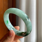 糯冰半山半水翡翠平安镯（55.5mm）（yc215238）