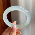 高冰种带底色翡翠平安镯（55mm）（yc204364）