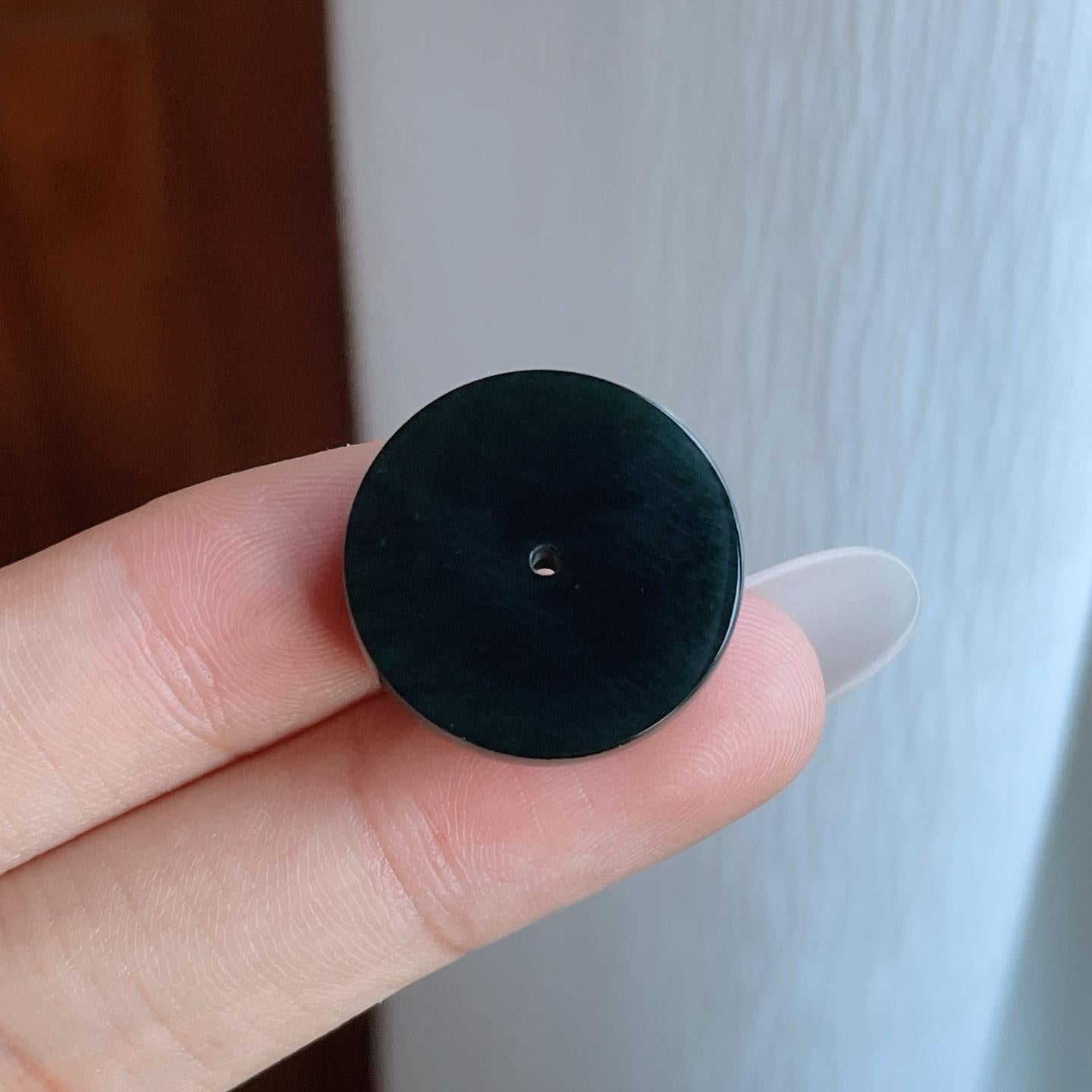 冰种墨翠翡翠平安扣（yc257820）