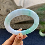 细糯种飘绿圆条手镯（58.6mm）（yc249460）