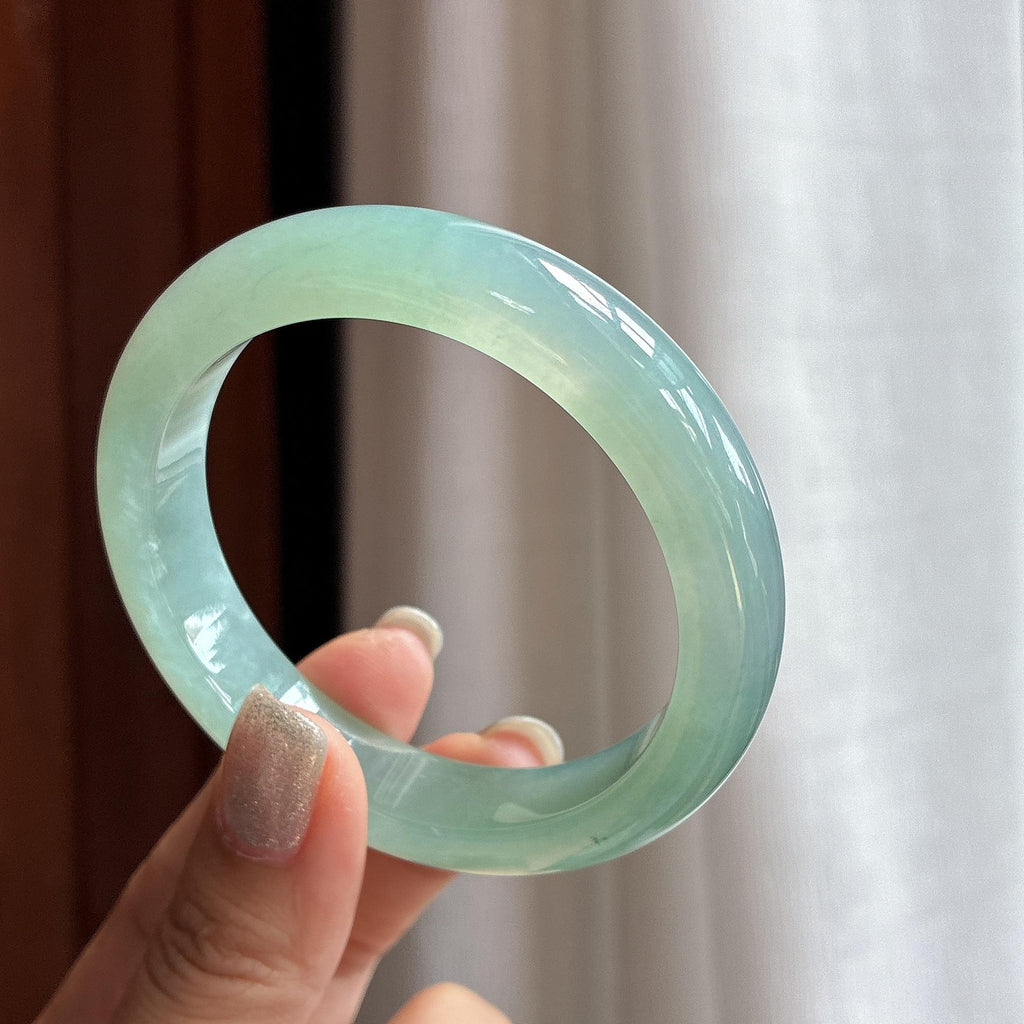 糯冰湖水绿正圈平安镯 56圈（yc759489）