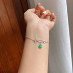 18k金钻镶冰种翡翠手链（yc257280）