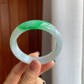 糯冰带色翡翠平安镯（53.6mm）（yc283311）