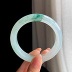 冰种飘花翡翠平安镯（58.7mm)（yc342537）