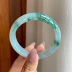 糯冰飘花翡翠平安镯（57.8mm）（yc284963）