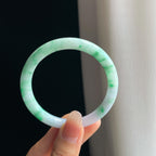 糯冰春彩翡翠圆条手镯（54.6mm)（yc334658）