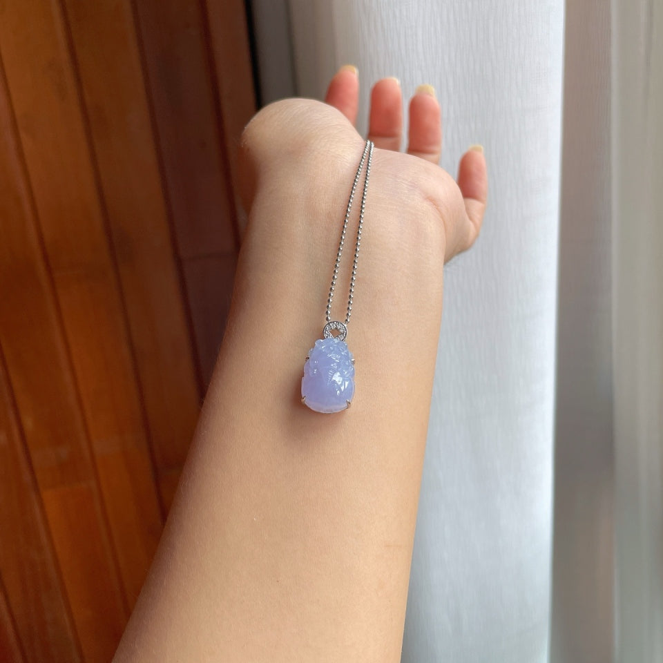 18k金钻镶冰种紫罗兰翡翠貔貅（yc175314）