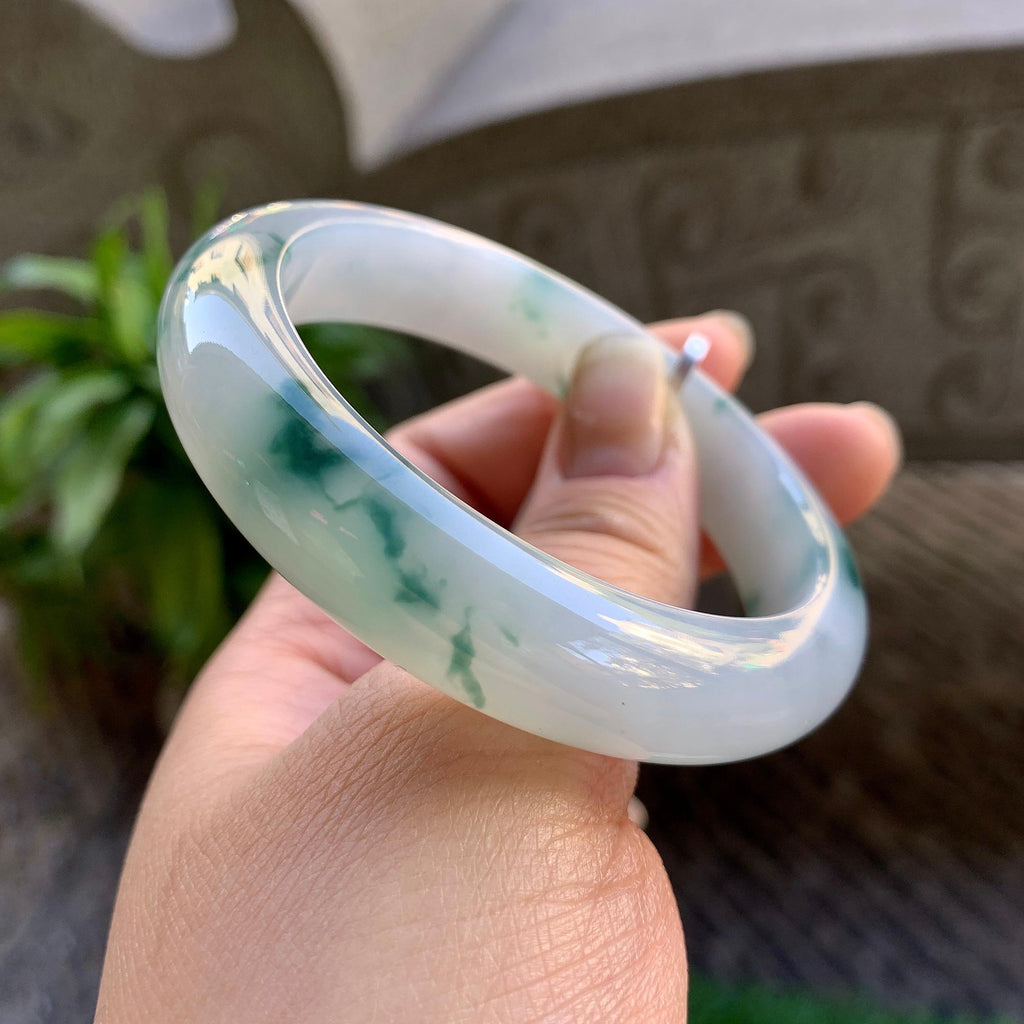 糯冰种飘花平安镯（54mm）（yc307326）