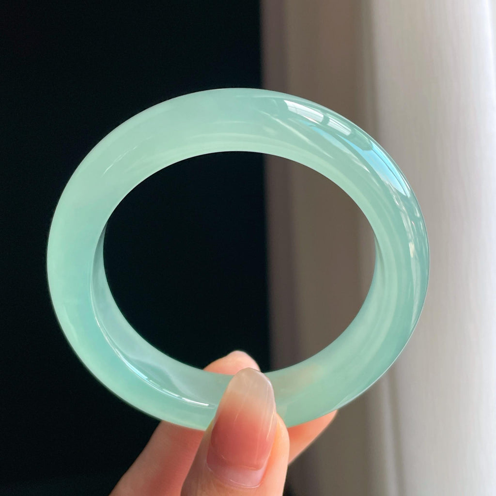 冰种晴底翡翠平安镯（53.5mm）（yc333042）