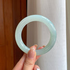 糯冰晴底翡翠圆条手镯（53.8mm)（yc374249）