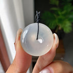 糯冰种无色平安扣吊坠（yc261151）