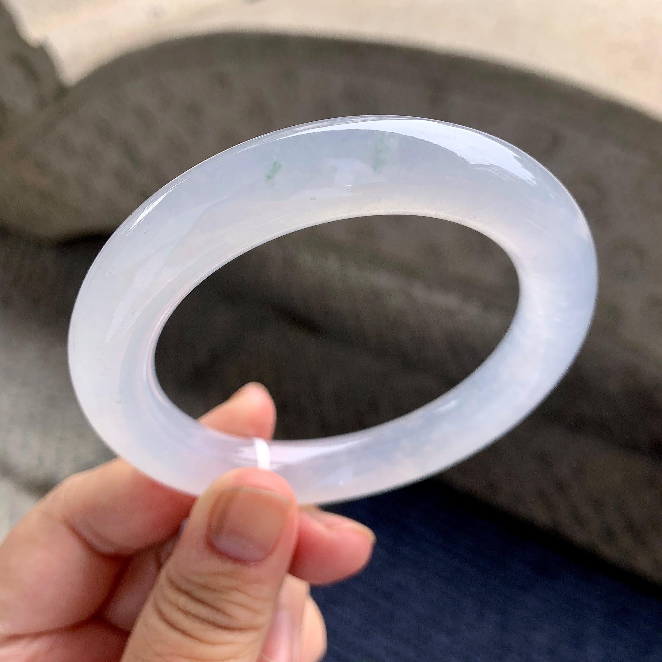 糯冰种无色圆条手镯（58mm）（yc228492）