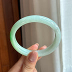糯冰带色翡翠贵妃镯 59圈天然缅甸A货翡翠（yc439865）