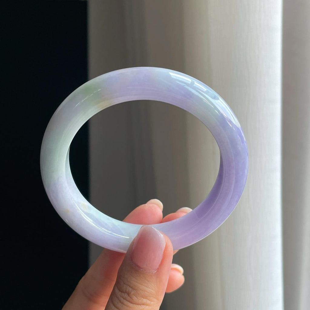 糯冰紫罗兰翡翠平安镯（57.8mm）（yc381378）