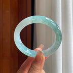 冰种飘花翡翠平安镯（56.5mm）（yc369138）