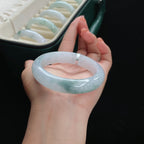 糯冰正圈飘花翡翠手镯（56mm）（yc016631）