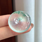 高冰起光飘花翡翠平安扣（yc434900）