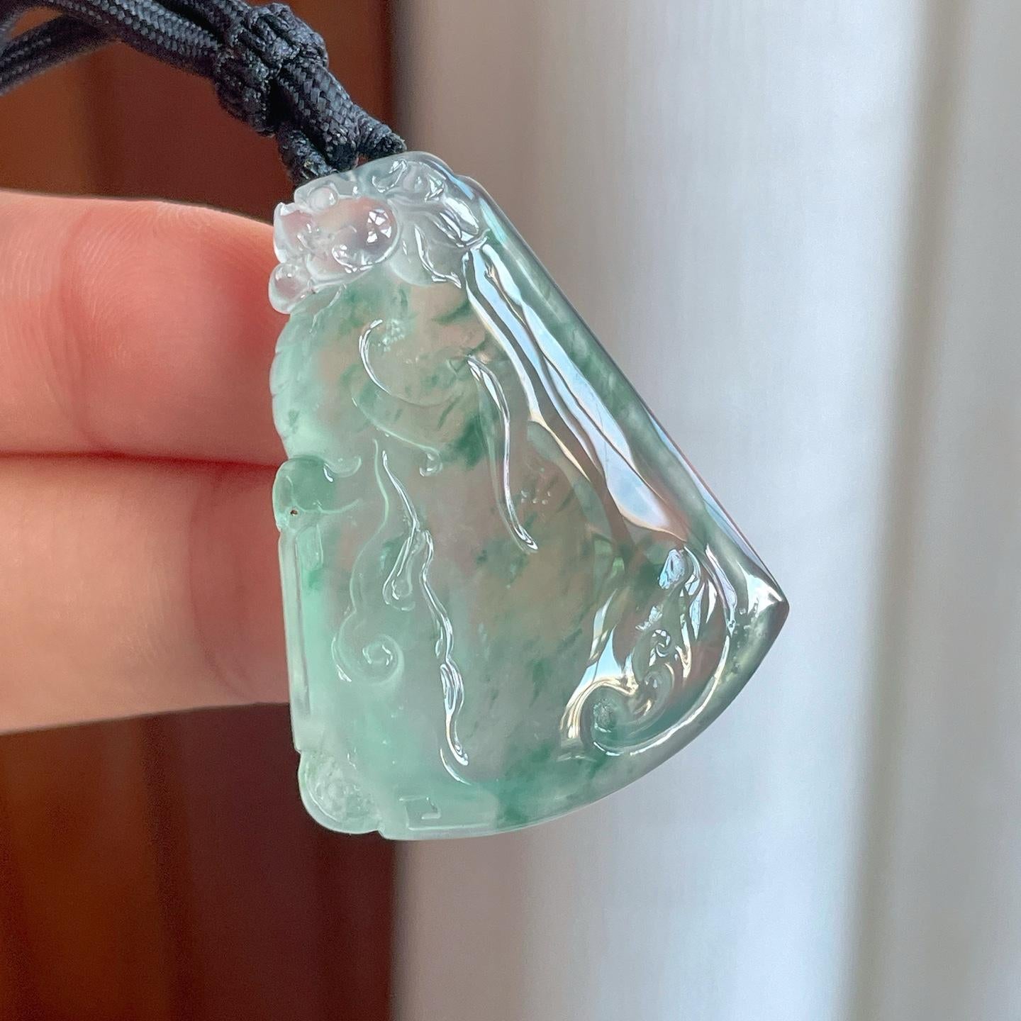 冰种飘花翡翠无事牌（yc257264）