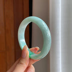 糯冰带色翡翠平安镯（57mm)（yc416135）